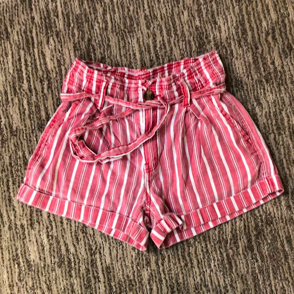 American Eagle Red Striped Shorts